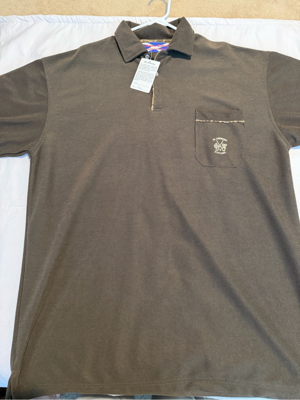 Brown ST Andrew’s Scotland golfing polo
